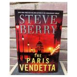 Signed first edition hardback copy of “The Paris Vendetta” by Steve Berry…..includes dust jacket and promo photo