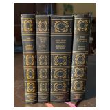 (4) International Collectors Library hardback books with gold foil stamping and ribbon bookmarks - all are in used condition (see all pics)