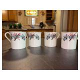 Set of (4) Lenox 1995 Fine Ivory China Winter Greetings Holiday Christmas Themed Mugs