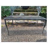 Wrought iron coffee table - 33-1/2 x 18-1/2 x 16 tall