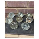 Grouping of (8) scalloped edge glass doorknobs