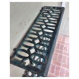 Decorative wrought iron shelf - needs cleaned from hanging outside - 22-1/4 long x 8-1/4 deep
