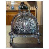 Antique English Sheffield Victorian Repousse Silver Plated Biscuit Warmer Box