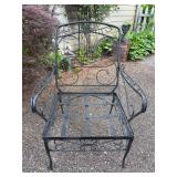Wrought iron side chair (needs cushions) - 28-1/4 x 22-1/4 x 36 tall overall