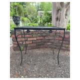 Wrought iron side table - 24-1/2 x 16-1/2 x 22 tall