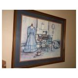 Signed and numbered Paula Vaughan sewing room print…..982/1000…..26-1/2 x 23-1/2