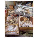 Grouping of various size antlers- deer, moose