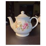 Vintage Sadler Teapot - Pink & Yellow Roses, Gold Accents - Made in England