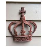 Rust-finish cast iron wall-hanging crown - 10-1/2w x 12 tall