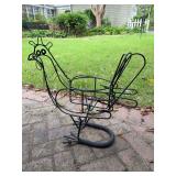 Wrought iron chicken plant stand - approx. 24” long x 21-1/2” tall