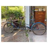 Columbia Tandem Bike with front basket - seats in good condition - needs tires