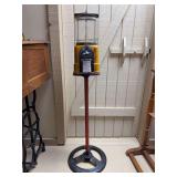 Oak Mfg. Co. Acorn Gumball Machine mounted on ATLAS cast base…..45-1/4” tall….coin slot turns easily