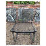 Wrought iron barrel back chair - 18-1/4 x 18-3/4 x 29 tall overall