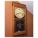 Waterbury Clock Co. Regulator Clock in carved wood case (no key)…..16 x 36
