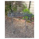 Folding wrought iron table with rope design - 19-3/4 x 13 x 21-3/4 tall
