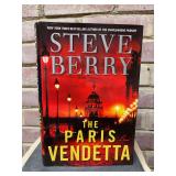 Signed first edition hardback copy of “The Paris Vendetta” by Steve Berry…..includes dust jacket and promo photo