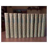 Collection of (10) hardback editions by Robert Louis Stevenson - all have gold foil stamping and embossed covers with his initials
