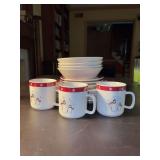 (14) pieces Royal Seasons Stoneware - 4 dinner plates, 3 dessert plates, 4 bowls and 3 cups