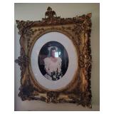 Decorative gold gilt frame, light damage on frame