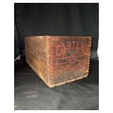 Antique Carter’s Inks Dovetail Wooden Box - 14 x 7-3/8 x 6-3/4” tall