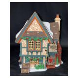 Dept. 56 Dickens Village “The Spider Box Locks” lighted porcelain piece - sleeve has water damage but piece is in great condition