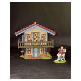 Dept. 56 lighted porcelain Dickens’ Village “Dickens ‘ Gad’s Hill Chalet 2-piece set - in original box - not tested