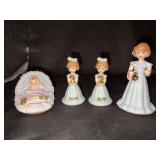 Grouping of (4) porcelain ENESCO “Growing Up Birthday Girls” figurines - all in original boxes