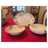 14” Franciscan Desert Rose platter with a 10 inch and a 8 3/4” Serving bowl