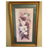 Helen Brown gold framed magnolia portrait 19” x 30 1/2”