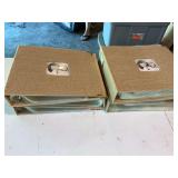 Six burlap photo books that is 15“ x 13“ with the binder being 3 inches