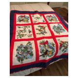 Red and blue bird throw 42 x 50”