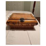 Bamboo and wicker box 16“ x 11“ x 7“