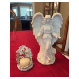 Porcelain angel and candle set