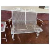 Wrought Iron Rocker Glider 47” x 27” x 36” with the seat height being 18 inches