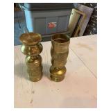 Pair of brass candlesticks 3 1/2 x 8 3/4” ￼ can be we use either way as shown