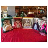 ￼ Five collectible vintage Christmas Barbies