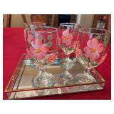 Four pieces of Franciscan Desert Rose glasses ￼