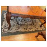 Green and beige floral rug, 5 foot 4” x 8’