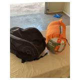 Fox sleeping bag and a sports ball bag