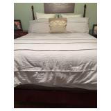 Tan Queen size comforter set with throw pillow