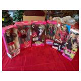 Six themed collectible Barbies as shown