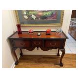 Vintage Claw foot console table 48 1/2” x 17 1/2” x 32” content is not included