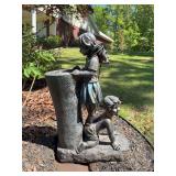 Resin boy and girl water fountain untested 24“ x 9“ x 32“ was working previous summer