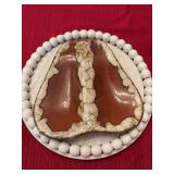 Fingerprint pottery double spoon rest￼