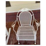 White spring rocker 25 1/2“ x 24“ x 34“ with the seat height being 17 1/2 inches ￼