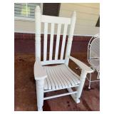Wooden white porch rocker 28 1/2“ x 31“ x 47“ with the seat height being 17 inches