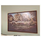 Wood framed sheep picture 35 1/2” x 24”