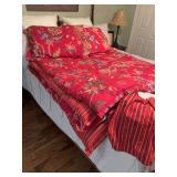 Rose Tree Red comforter set- queen size comforter, bed skirt and two pillows
