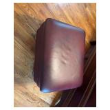Burgundy Leather Ottoman 29“ x 22“ x 18“