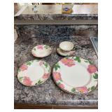 Five piece place setting.  Franciscian Desert Rose pattern